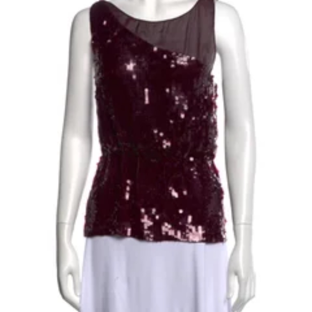 Alice & Olivia Silk And Sequin Blouse